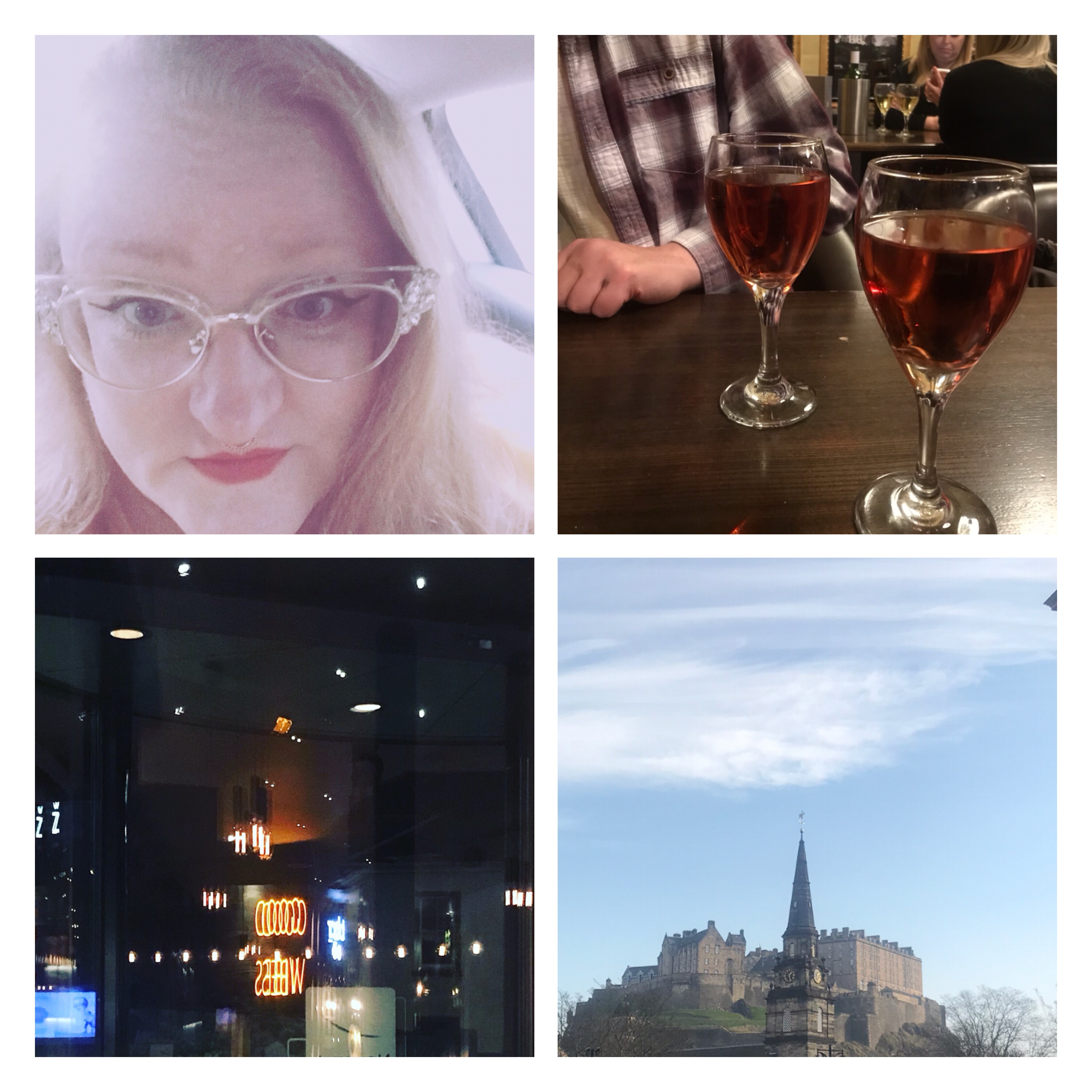 ly h kerr, rose wine, Edinburgh castle, neon lights 