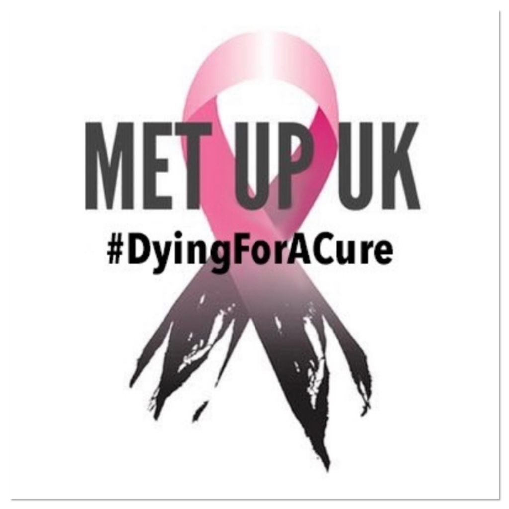 Pink cancer ribbon with the met up uk 